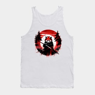 Sumie Red Panda Samurai Warrior In Forest Tank Top